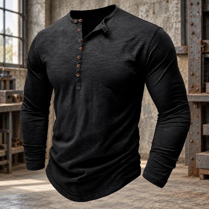 Cotton Long-Sleeve Henley