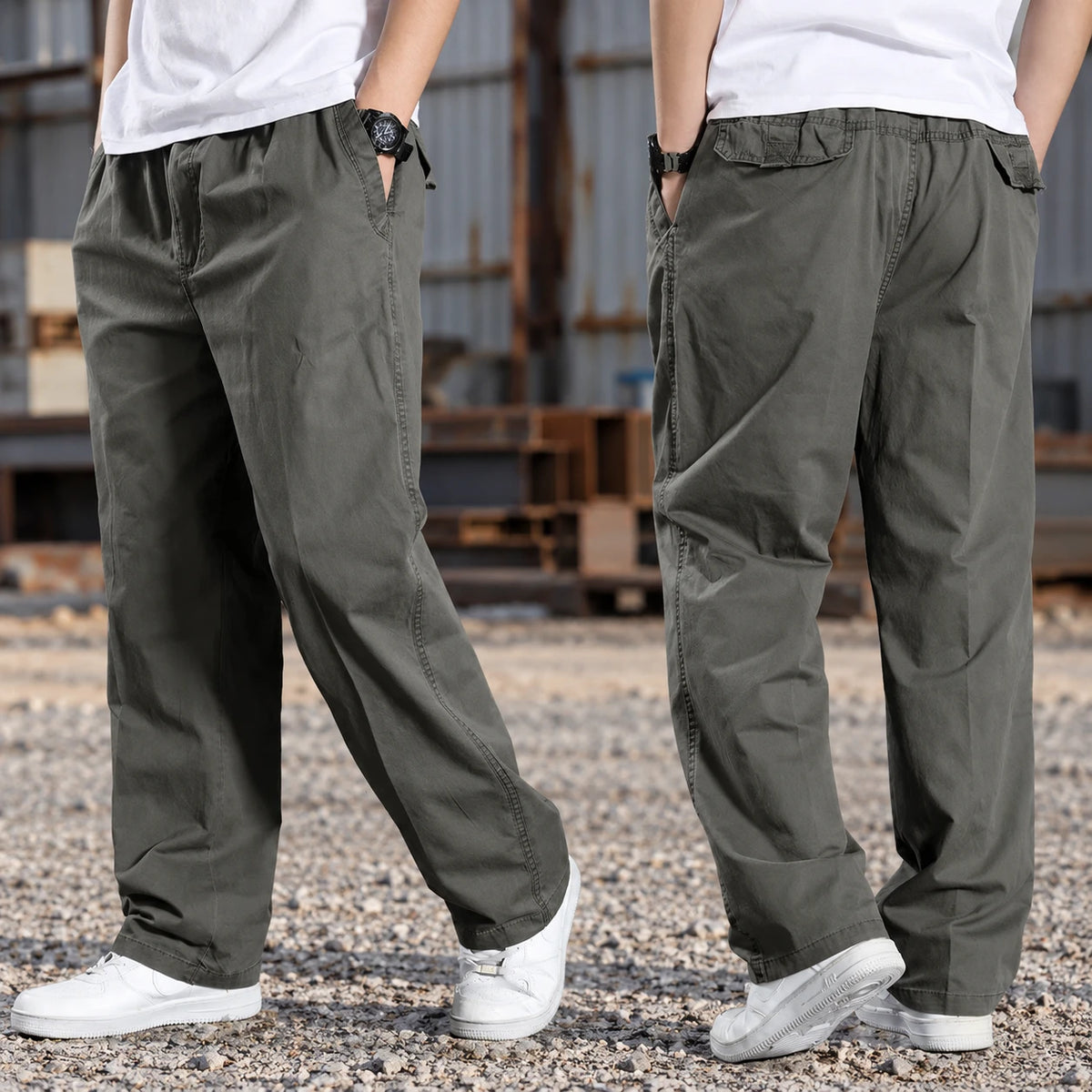 Rivet Cotton Cargo Pants
