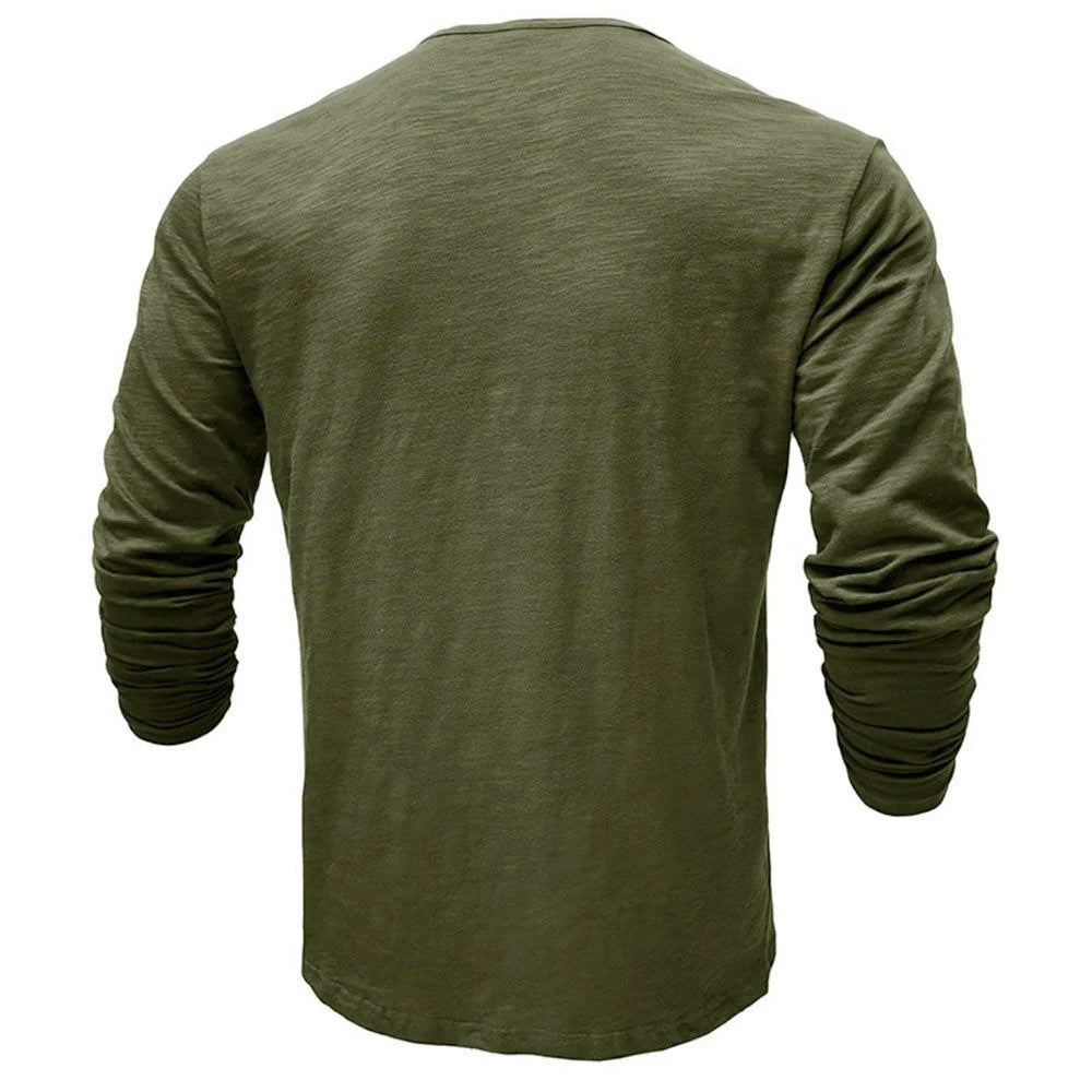 Cotton Long-Sleeve Henley