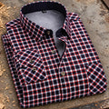 Cold Start Lined Plaid Shirt with industrial background