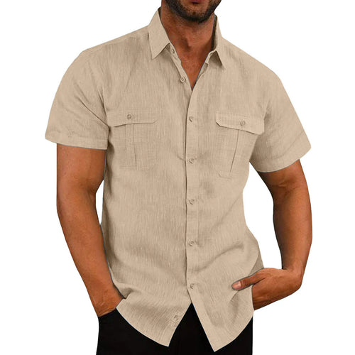 Cotton-Linen Two-Pocket Shirt