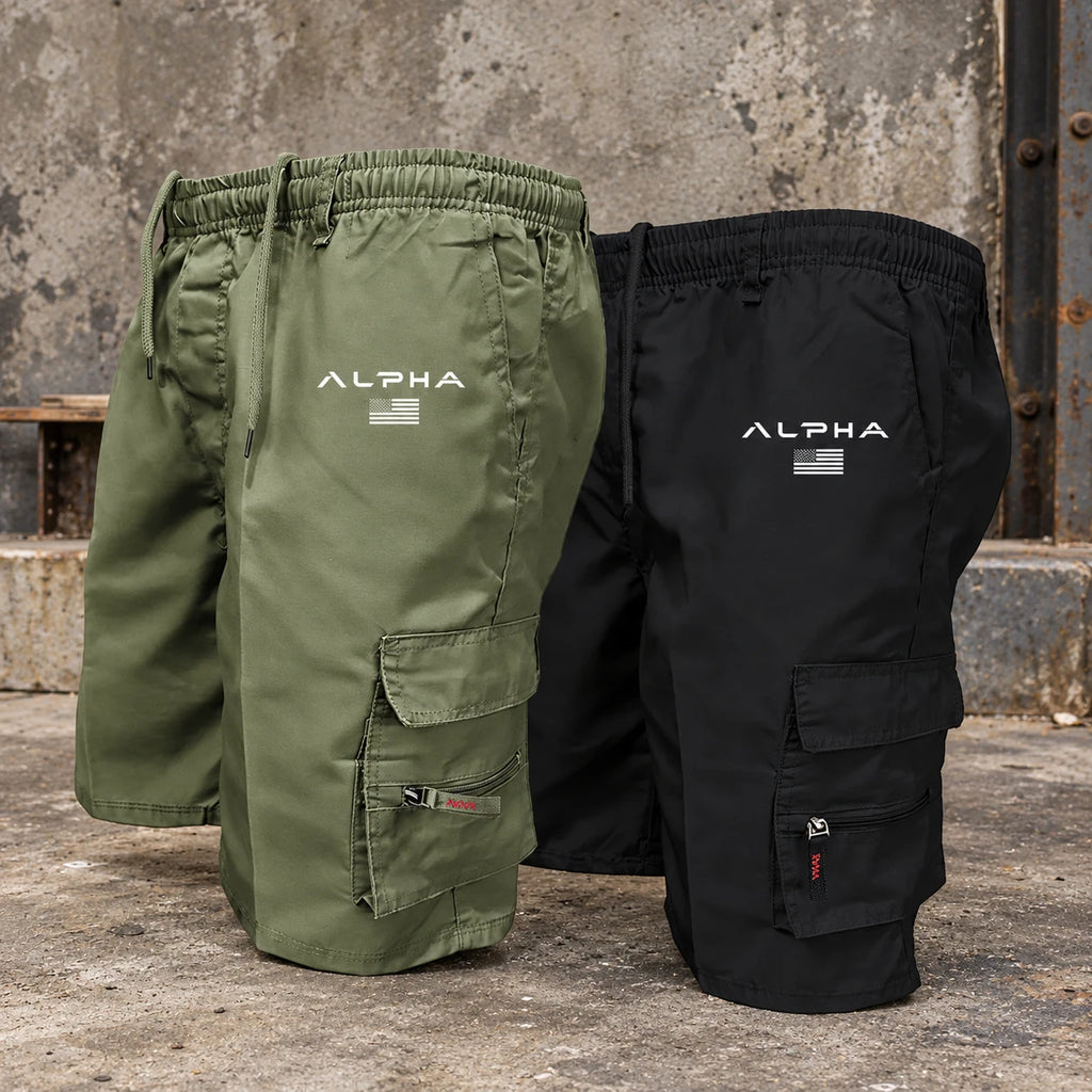 Gravel Run Drawstring Shorts with industrial background