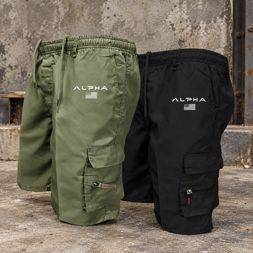 Gravel Run Drawstring Shorts with industrial background